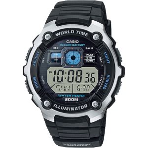 Black Blue Casio Illuminator Digital AE2000W-1AV Men's Casio | HZCVIB-176