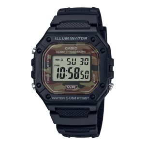 Black Camo Casio Digital W218H-5BV Men's Casio | DOBHNI-764