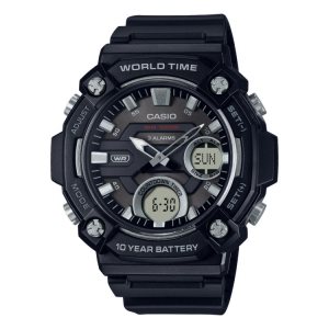 Black Casio Analog-Digital AEQ120W-1AV Men's Casio | ETQAFJ-520