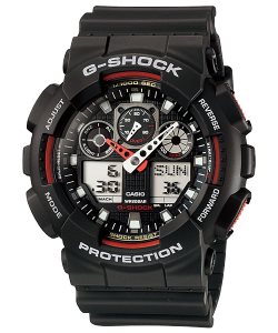 Black Casio Analog-Digital GA100-1A4 Men's G-shock | CLZXYD-380