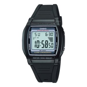 Black Casio Digital Casual Classic W201-1AV Men's Casio | IVKYGO-034