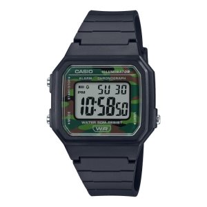 Black Casio Digital Easy Reader W217H-3BV Men's Casio | FOXKPW-276