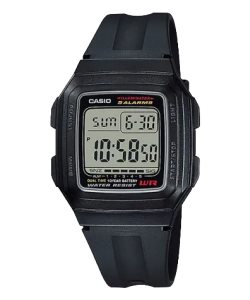 Black Casio Digital F201WA-1AV Men's Casio | YAMTQC-794