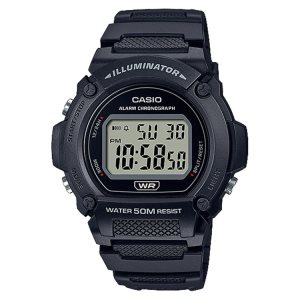 Black Casio Digital W219H-1AV Men's Casio | YUVMEO-539