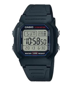 Black Casio Digital W800H-1AV Men's Casio | JNDWAZ-203