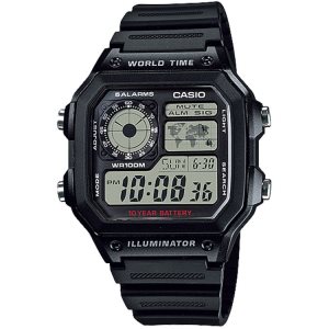 Black Casio Illuminator Digital AE1200WH-1A Men's Casio | FYGAWL-528