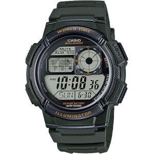 Black Casio Illuminator Full Digital AE1000W-3AV Men's Casio | LXHCBW-956