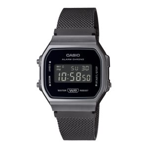 Black Casio Vintage Digital A168WEMB-1BVT Men's Casio | FOVSKN-542