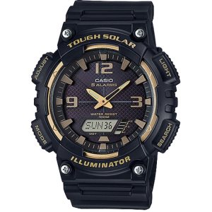 Black Gold Casio Analog-Digital AQS810W-1A3V Men's Casio | NMBWDG-514