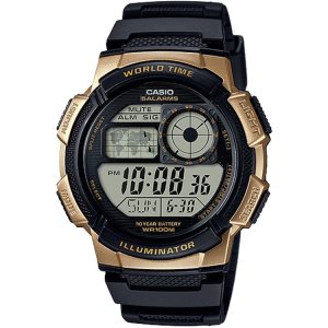 Black Gold Casio Illuminator Digital AE1000W-1A3V Men's Casio | FJSRZQ-358