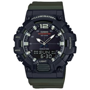 Black Green Casio Analog-Digital Combination HDC700-3AV Men's Casio | AJXLMU-827