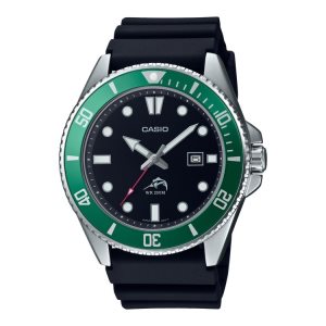 Black Green Casio Analog MDV106B-1A3V Men's Casio | YXVUEN-936