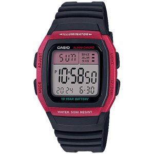 Black / Red Casio Water Resistant W96H-4AV Men's Casio | HDTPNB-278