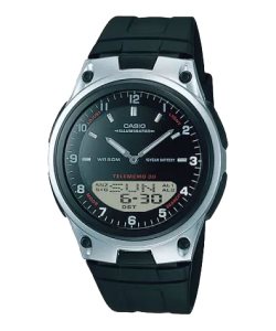 Black Silver Casio Analog-Digital AW80-1AV Men's Casio | BUROMG-609