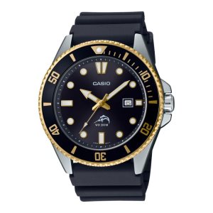 Black Yellow Casio Analog MDV106G-1AV Men's Casio | UOCNWH-198