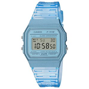 Blue Casio Translucent Digital F91WS-2 Men's Casio | XANFYJ-094