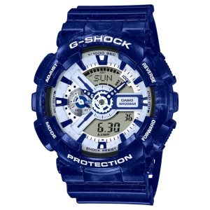 Blue White Casio Ceramic Analog-Digital GA110BWP-2A Men's G-shock | EOUVZB-801