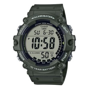 Dark Green Casio Illuminator Basil AE1500WHX-3AV Men's Casio | NYSXVB-589