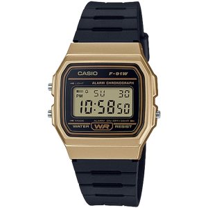 Gold Black Casio Digital F91WM-9A Men's Casio | DVMRAH-869