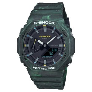 Green Casio Analog-Digital GA2100FR-3A Men's G-shock | IZRDTU-643