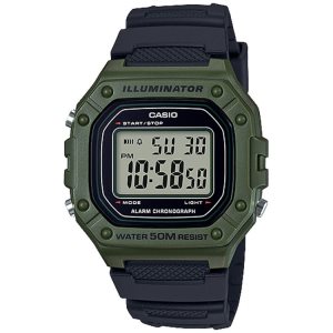 Green Casio Digital W218H-3AV Men's Casio | TOEIMJ-256