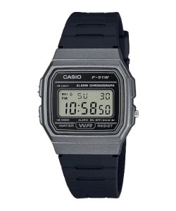 Grey Black Casio Digital F91WM-1B Men's Casio | USCHJD-962