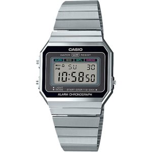 Grey Silver Casio Vintage Stainless Steel A700W-1A Men's Casio | BNMDWV-764