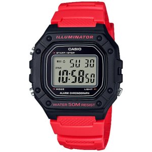 Light Red Casio Bright Digital W218H-4BV Men's Casio | WZRBGQ-512