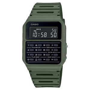 Olive Green Casio Data Bank CA53WF-3B Men's Casio | IKWYPL-475