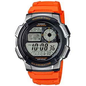 Orange Silver Casio Illuminator Digital AE1000W-4BV Men's Casio | LEJNMY-470