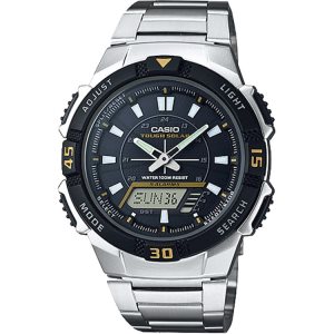 Silver Black Casio Analog-Digital AQS800WD-1EV Men's Casio | HJQTCU-075