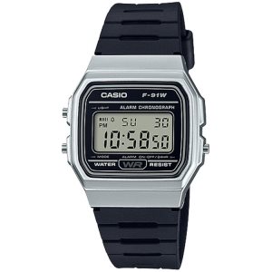 Silver Black Casio Digital F91WM-7A Men's Casio | UNBWJZ-036