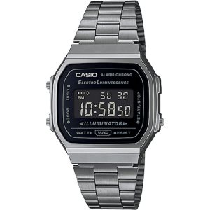 Silver Black Casio Vintage Metal A168WGG-1BVT Men's Casio | BFIVHN-637