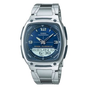 Silver Blue Casio Analog-Digital AW81D-2AV Men's Casio | FDYZOP-084