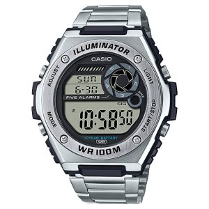 Silver Casio Digital MWD100HD-1AV Men's Casio | IBOGKQ-964