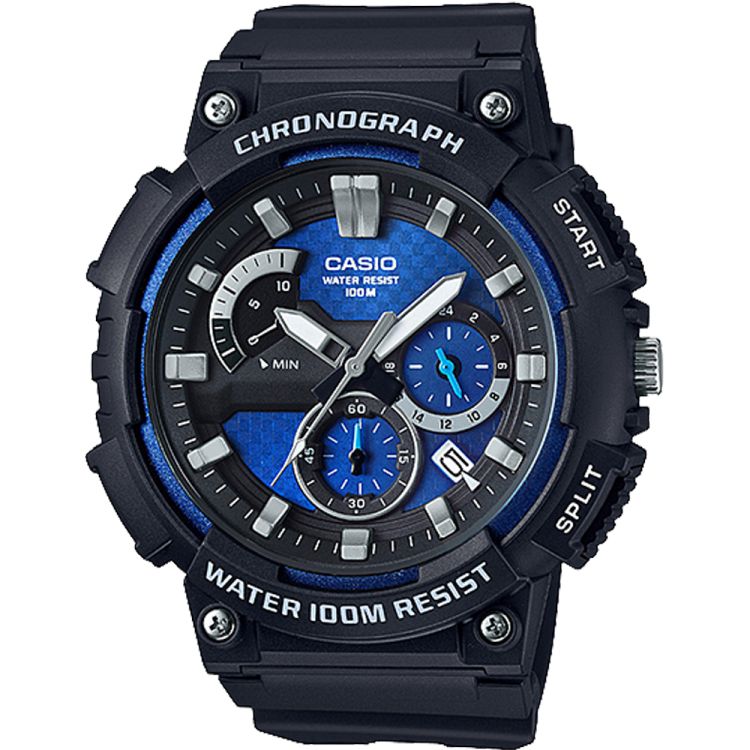 Black Blue Casio Analog MCW200H-2AV Men\'s Casio | BHJCUE-258