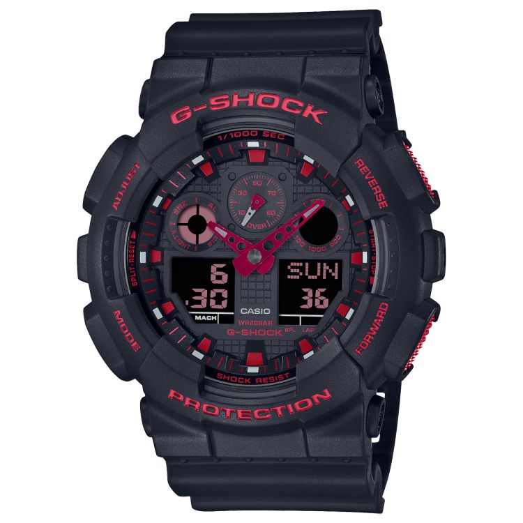 Black Casio ANALOG-DIGITAL GA100BNR-1A Men\'s G-shock | HLEKRQ-354