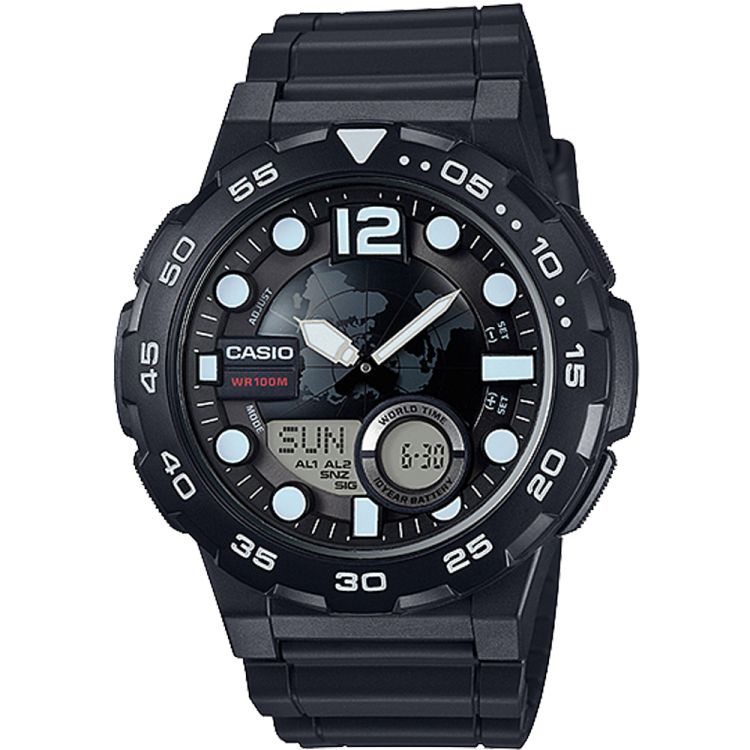 Black Casio Analog-Digital AEQ100W-1AV Men\'s Casio | OWGYRQ-241