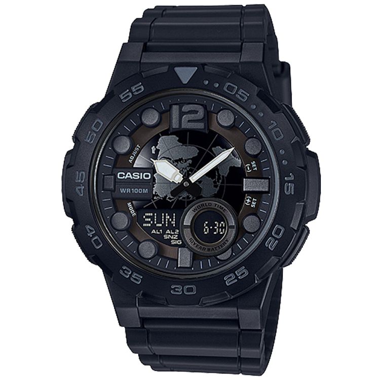 Black Casio Analog-Digital All AEQ100W-1BV Men\'s Casio | UKQDSG-084