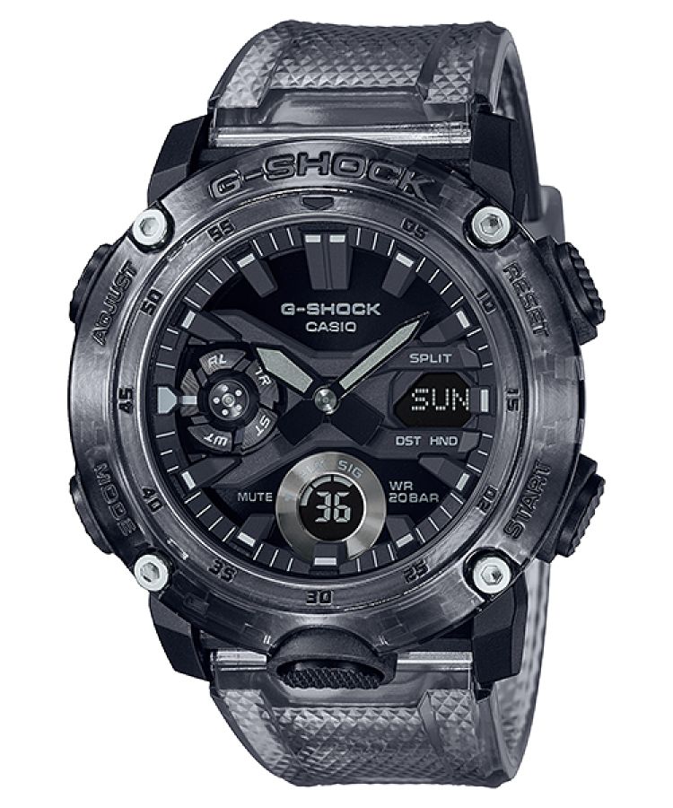 Black Casio Analog-Digital Clear GA2000SKE-8A Men\'s G-shock | COKHVF-436