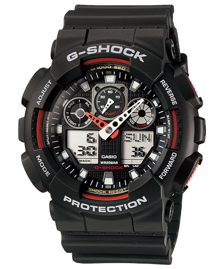 Black Casio Analog-Digital GA100-1A4 Men\'s G-shock | CLZXYD-380