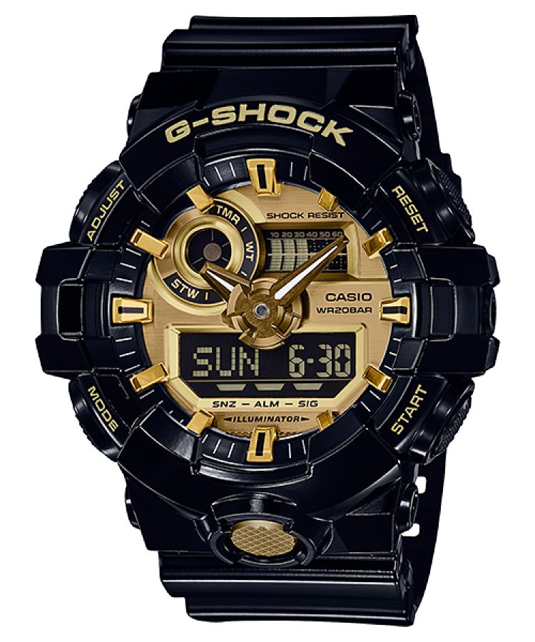 Black Casio Analog-Digital GA710GB-1A Men\'s G-shock | ITNJWC-408