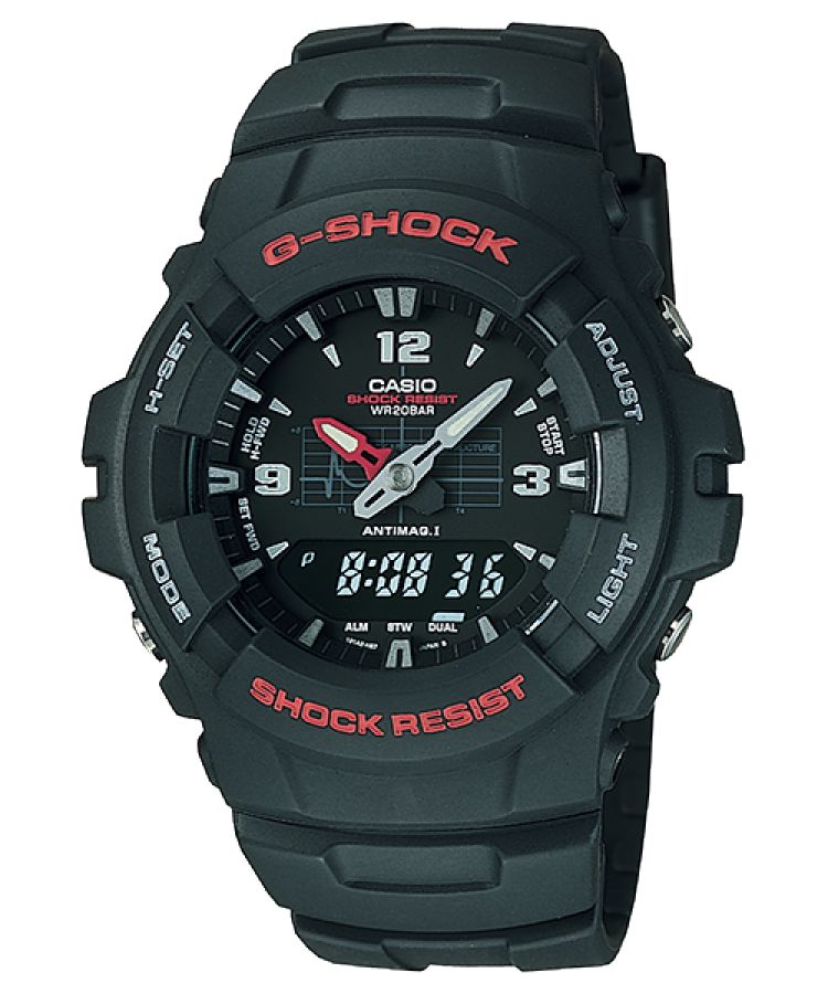 Black Casio Analog-digital G100-1BV Men\'s G-shock | HSDMNX-670