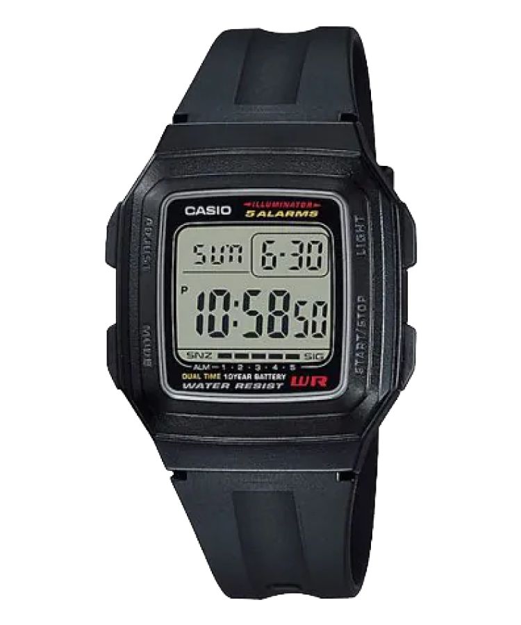 Black Casio Digital F201WA-1AV Men\'s Casio | YAMTQC-794