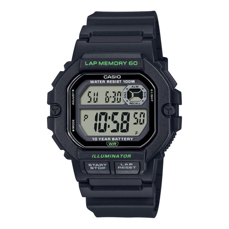 Black Casio Digital Sports Gear WS1400H-1AV Men\'s Casio | DWQFGN-896