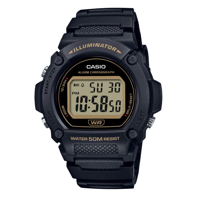 Black Casio Digital W219H-1A2V Men\'s Casio | METQUG-914