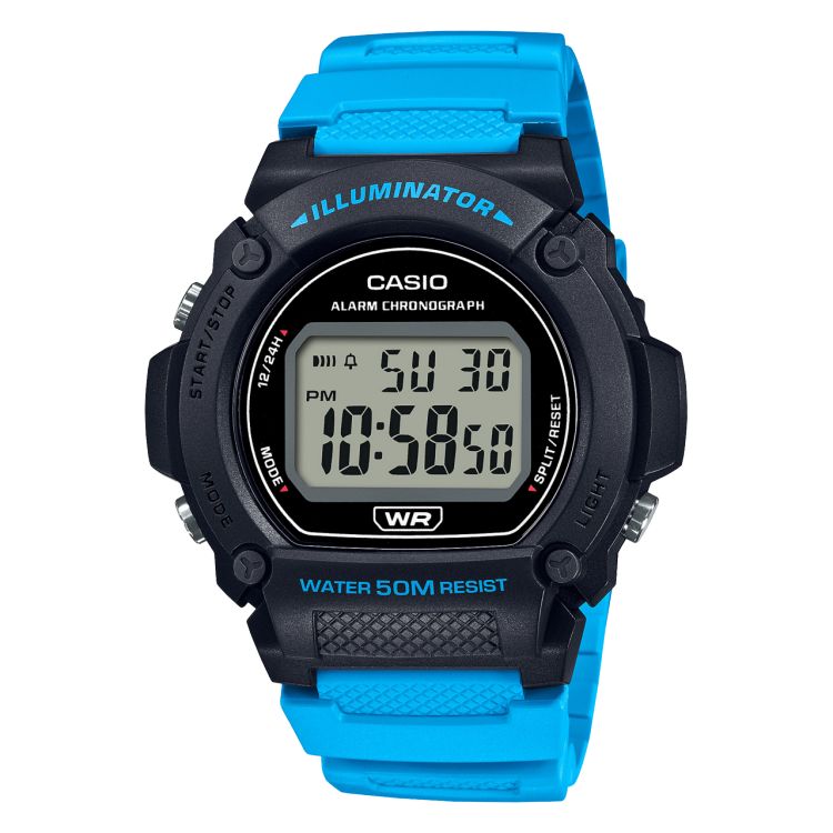 Black Casio Digital W219H-2A2V Men\'s Casio | BKXMVJ-326