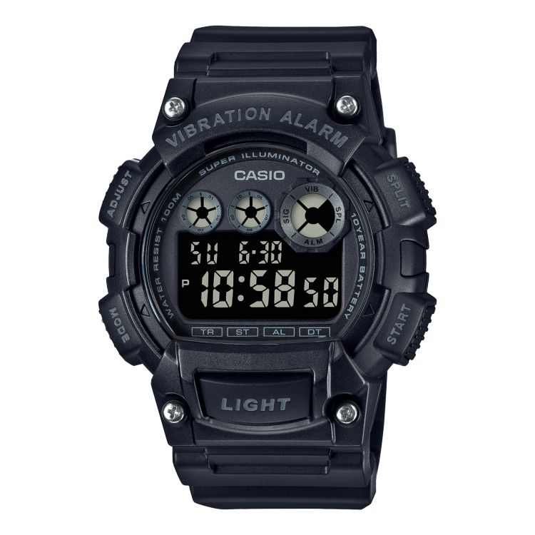 Black Casio Digital W735H-1BV Men\'s Casio | VHMBWG-913