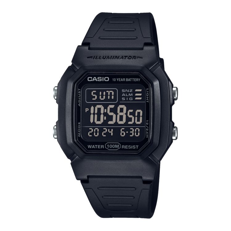 Black Casio Digital W800H-1BV Men\'s Casio | FCGHLS-961