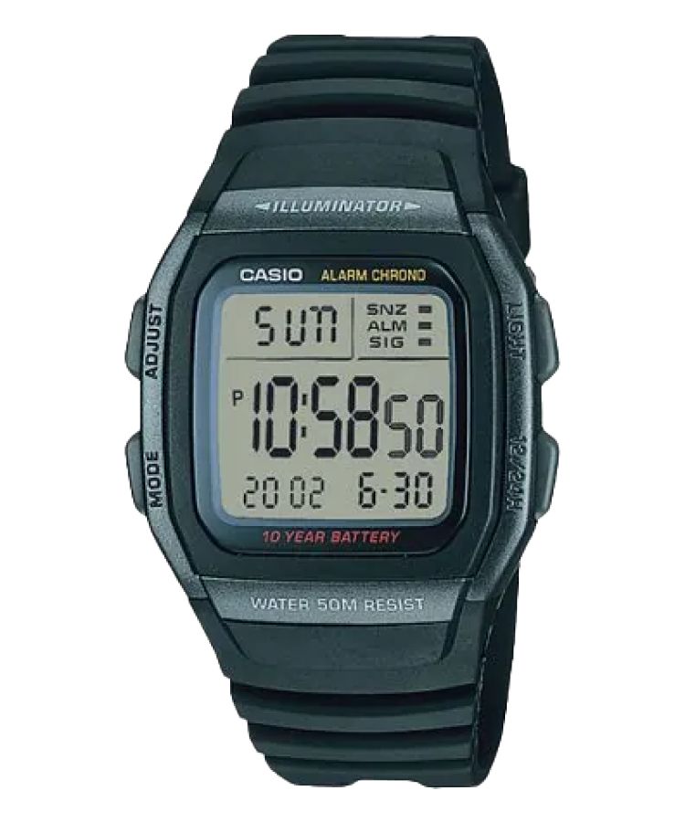 Black Casio Digital W96H-1BV Men\'s Casio | WECGJO-823